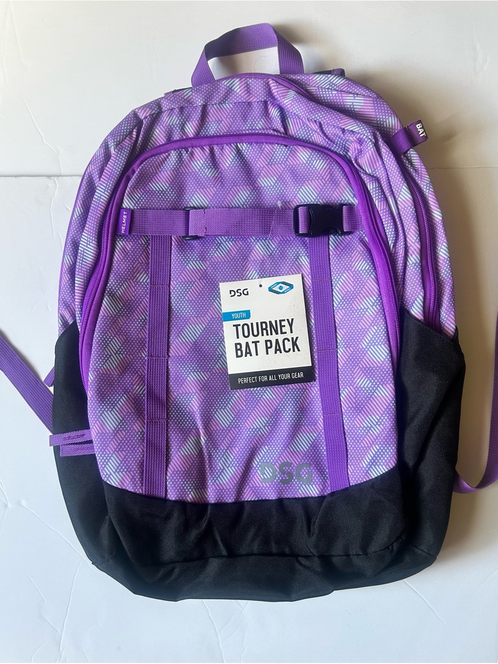 DSG Purple and Black Tourney Bat Pack Youth Backpack